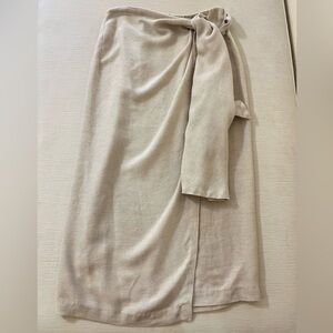Tome Skirt - Women’s 8 Tan - Sarong Cream Beige Wrap Midi